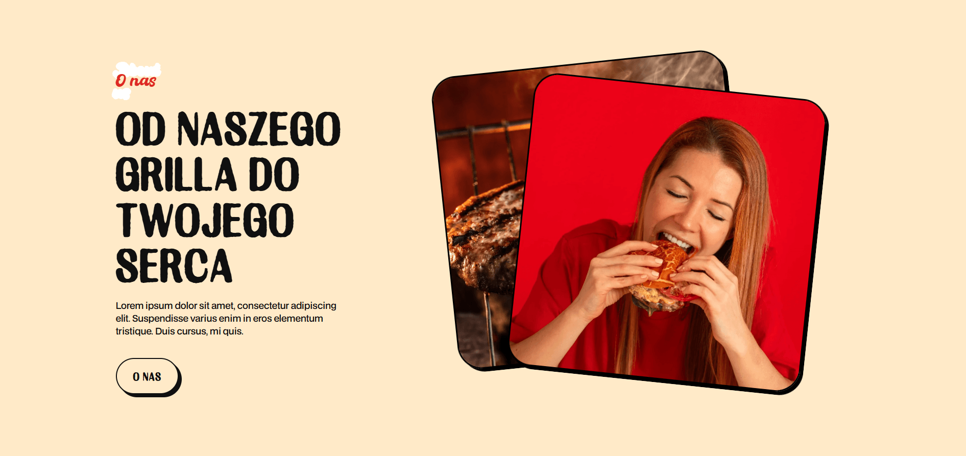 projekt  o nas skejca dla restauracji